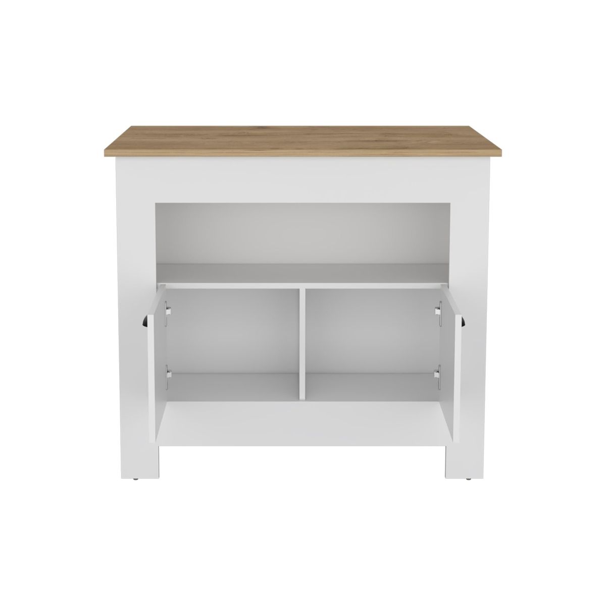 FMFURNITURE - Isla De Cocina 2 Puertas Blanco 89.9x103x70 cm…