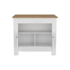 FMFURNITURE - Isla De Cocina 2 Puertas Fm-005B Blanco