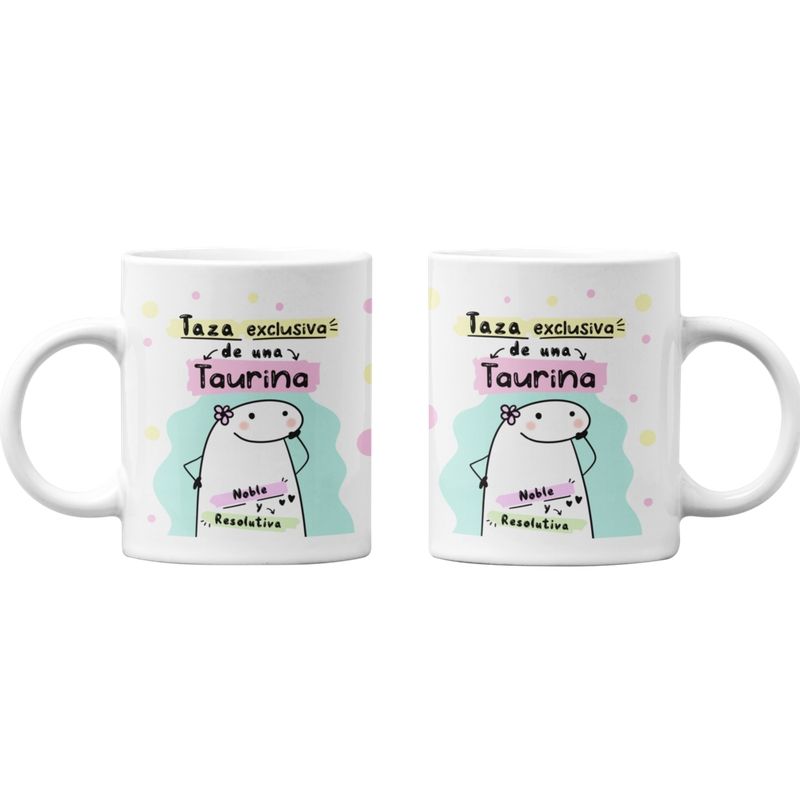 SM - Tazones Tazas blancas Tauro Regalo para Taurina Zodiaco SM