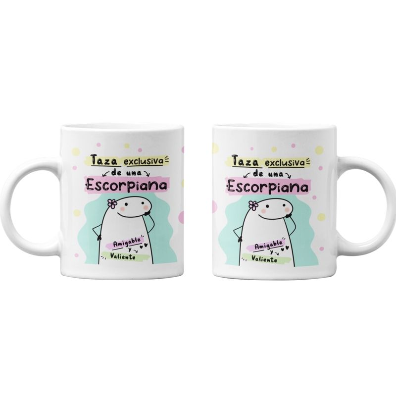 SM - Tazones Tazas blancas Escorpio Regalo para Escorpiana Signo SM