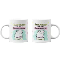 SM - Tazones Tazas blancas Geminis Regalo para Geminiana Zodiaco - Blanco
