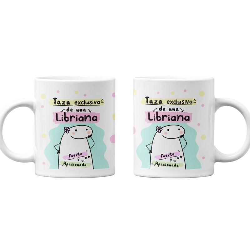 SM - Tazones Tazas blancas Libra Regalo para Libriana Zodiaco SM
