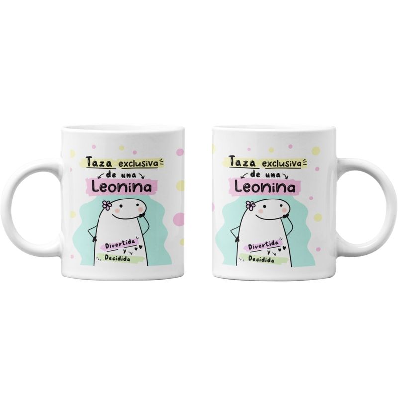 SM - Tazones Tazas blancas Leo Regalo para Leonina Zodiaco SM
