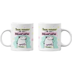 SM - Tazones Tazas blancas Aquario Regalo para Aquariana Zodiaco - Blanco
