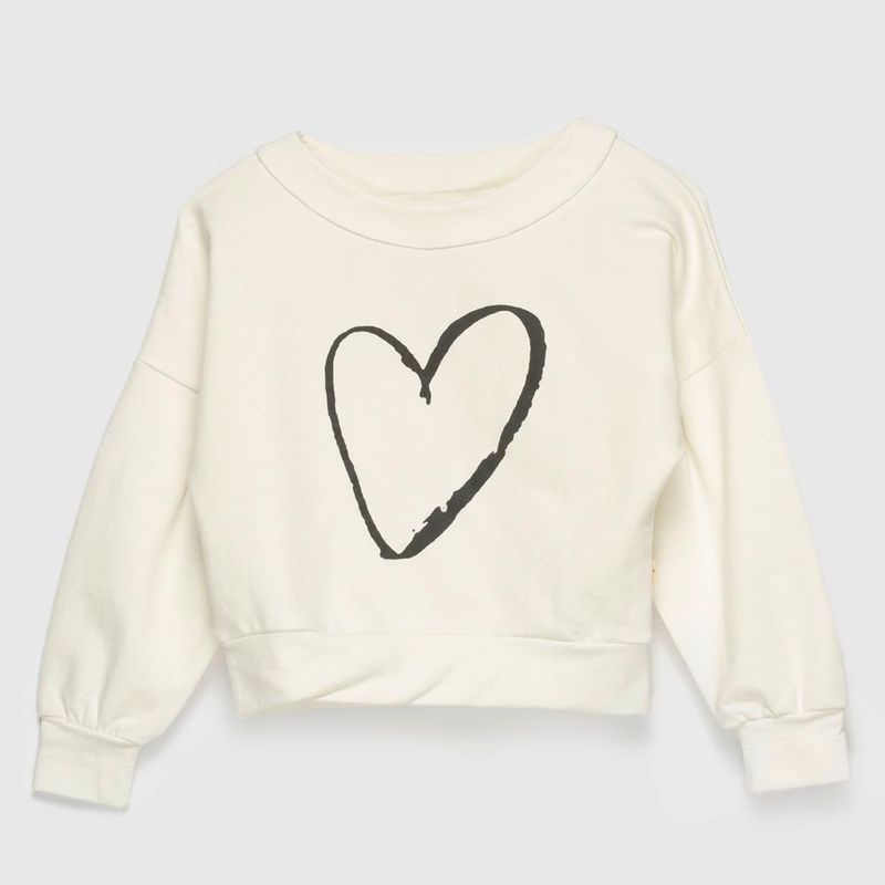 COYOTE KIDS - Polerón ivory corazón adulto algodón peruano - Beige