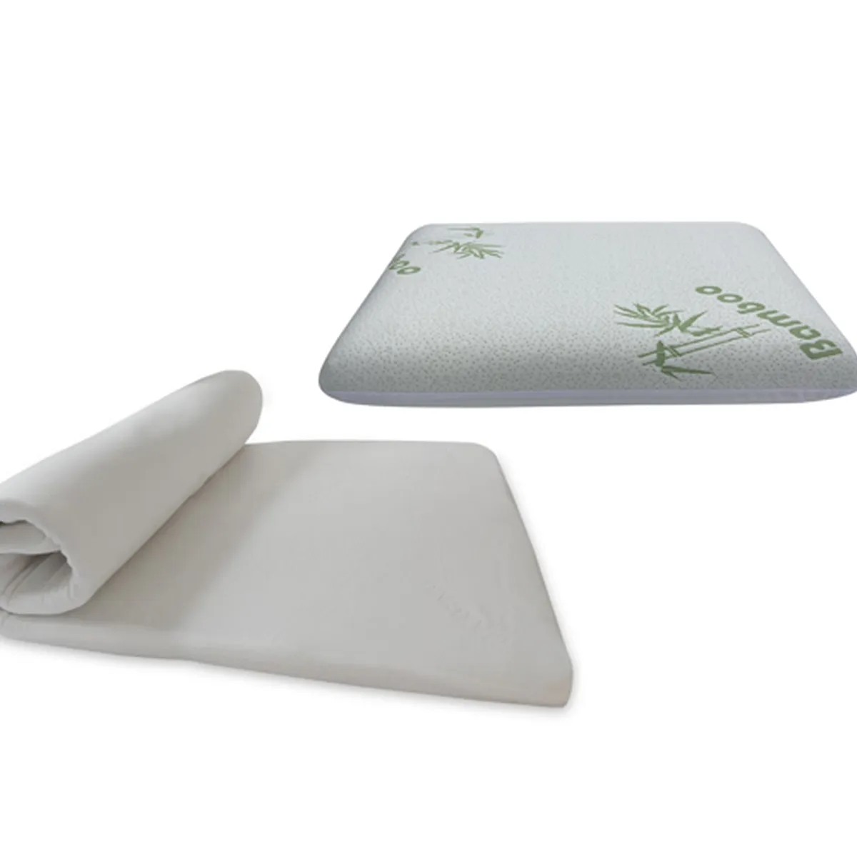 MAXCARE - Pack sobrecolchón + Almohada viscoelástica gel bamboo