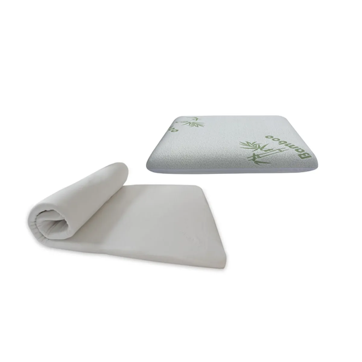 MAXCARE - Pack sobrecolchón + Almohada viscoelástica gel bamboo