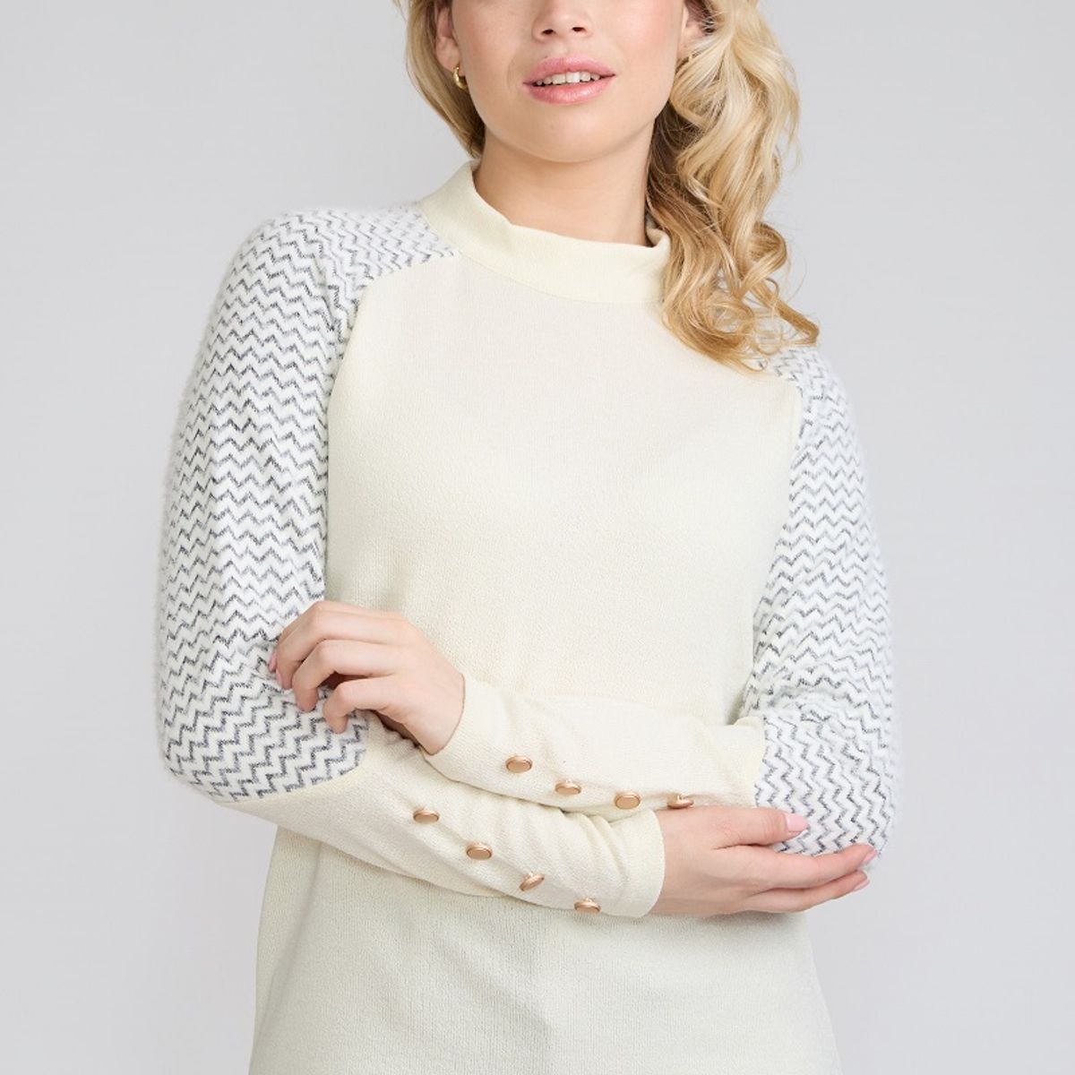 TENTATION - Sweater Manga Angora Crudo Tentation