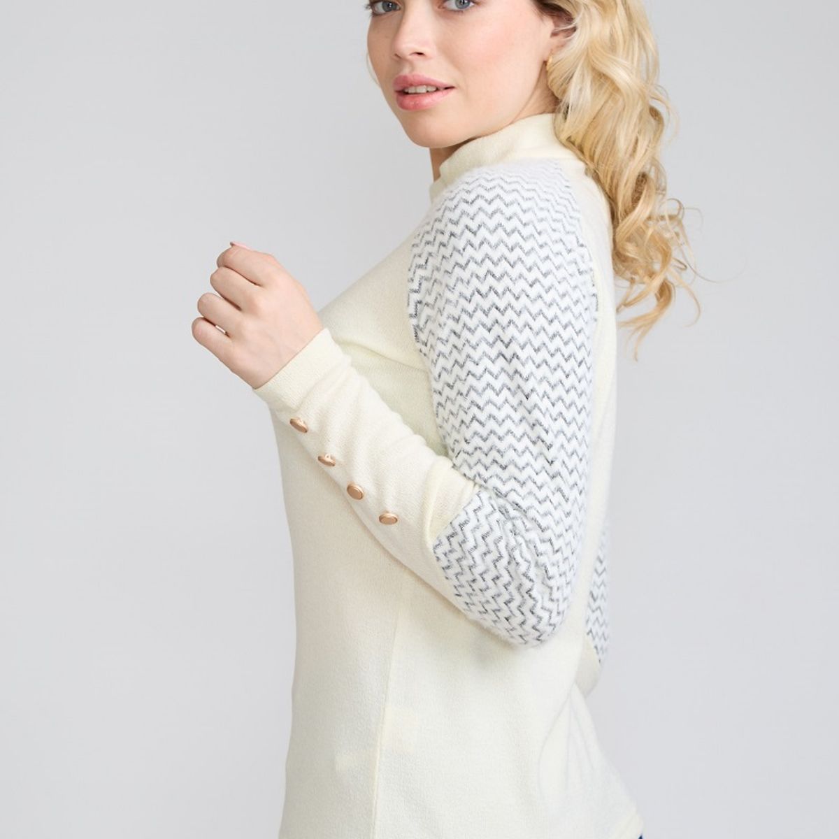 TENTATION - Sweater Manga Angora Crudo Tentation