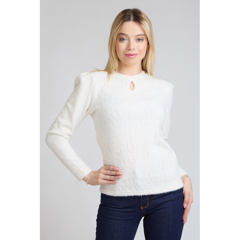 TENTATION - Sweater Angora Lurex Crudo Tentation