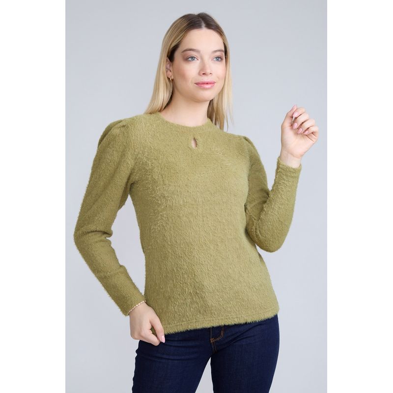 TENTATION - Sweater Angora Lurex Verde Tentation