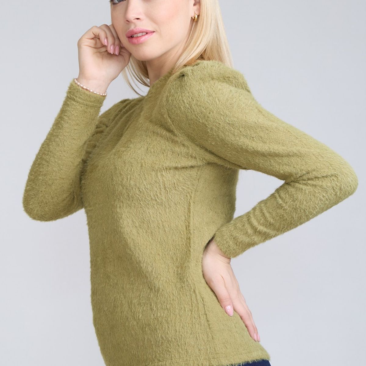 TENTATION - Sweater Angora Lurex Verde Tentation