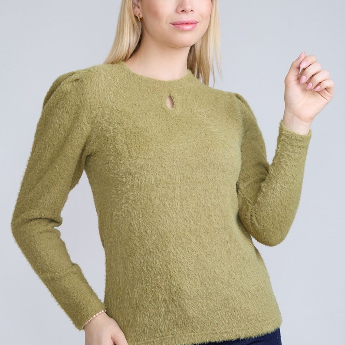 TENTATION - Sweater Angora Lurex Verde Tentation
