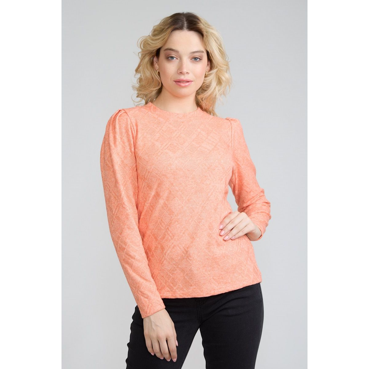 TENTATION - Sweater Jacquard Salmon Tentation