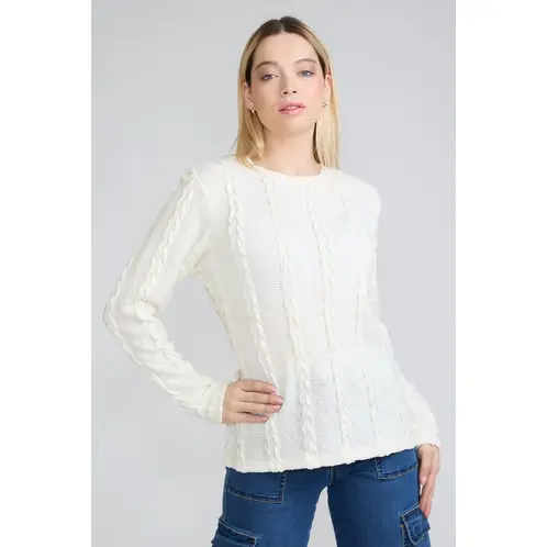 TENTATION - Sweater Trenzado Blanco