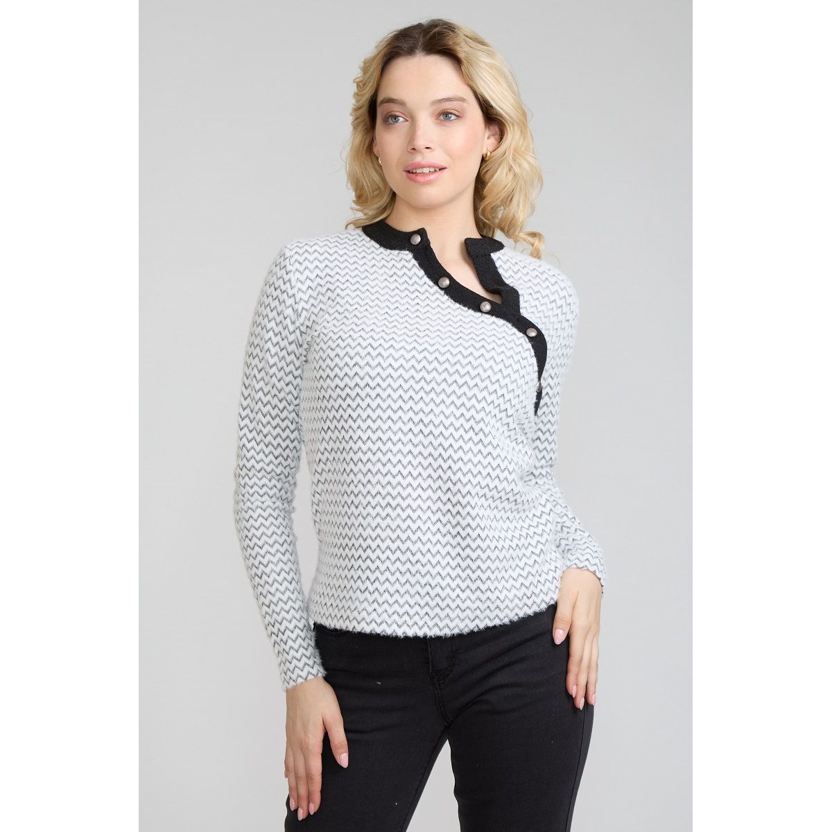 TENTATION - Sweater Angora Bicolor Black Tentation
