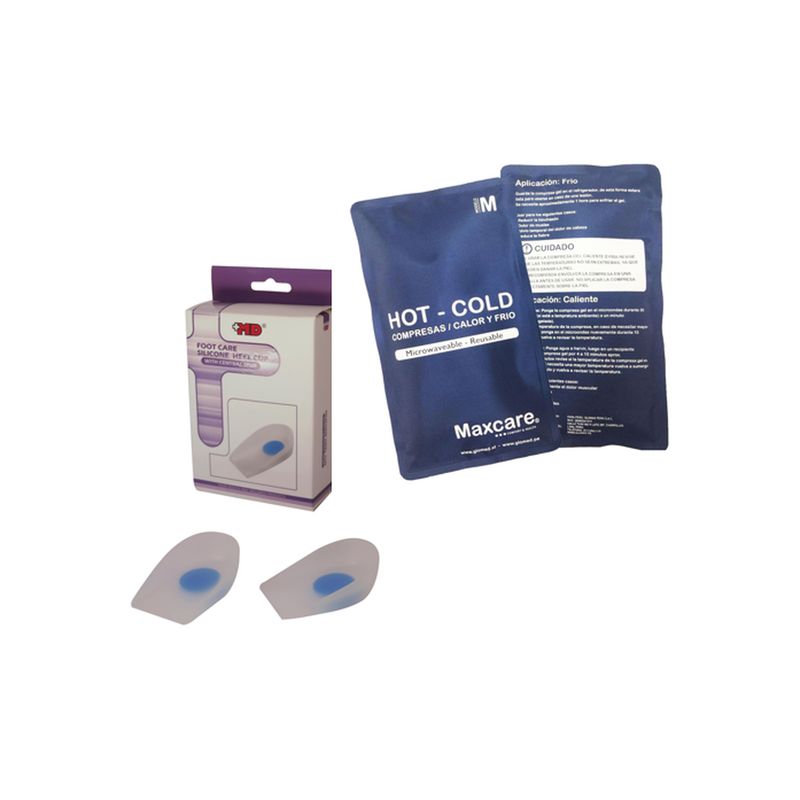 MAXCARE - Pack talonera S + Compresa gel frio calor mediana 225 x 13 MAXCARE
