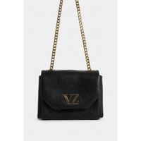 Vélez Bandolera Mini Lili 2.0 Cuero Mujer Cadena Metálica Negro