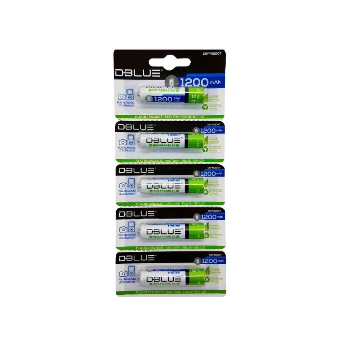 DBLUE - Pack 5 Pilas Recargables Aaa Dblue 1200mha