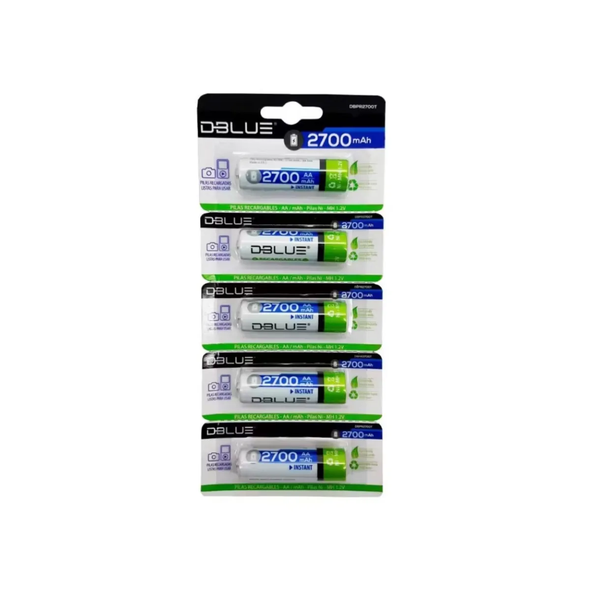 DBLUE - Pack 5 Pilas Recargables Aa Dblue 2700mha