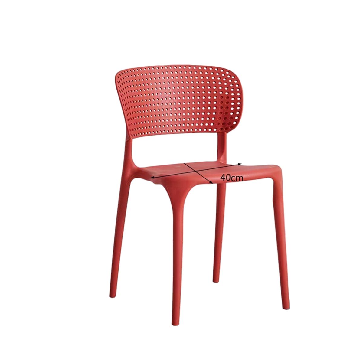 TEVERE - Pack 4 Sillas Escritorio Apilable Rojas