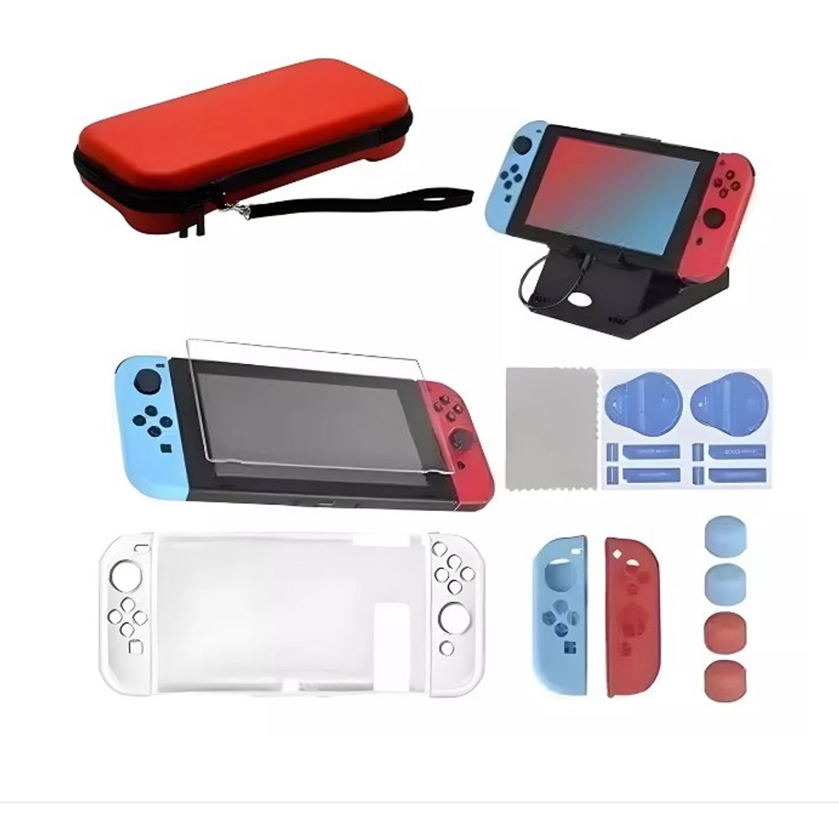 GENERICO - Nintendo Switch Kit De Accesorios Con Estuche Para 16 En 1