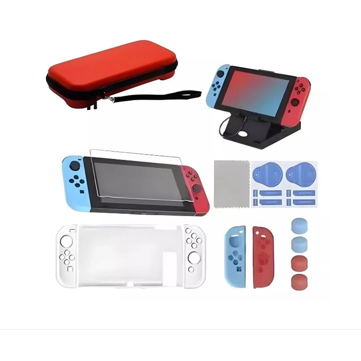 GENERICO - Nintendo Switch Kit De Accesorios Con Estuche Para 16 En 1