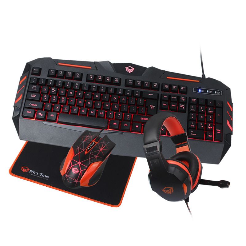 MEETION - Pack gamer Teclado Mouse Audifonos y pad Meetión computación