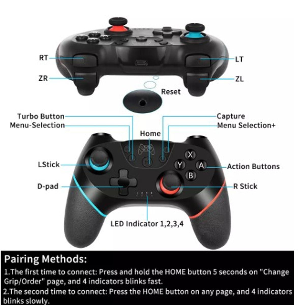 GENERICO - Control joystick inalámbrico Honson HS-SW519 negro