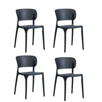 Pack 4 Silla Escritorio Apilable Negras
