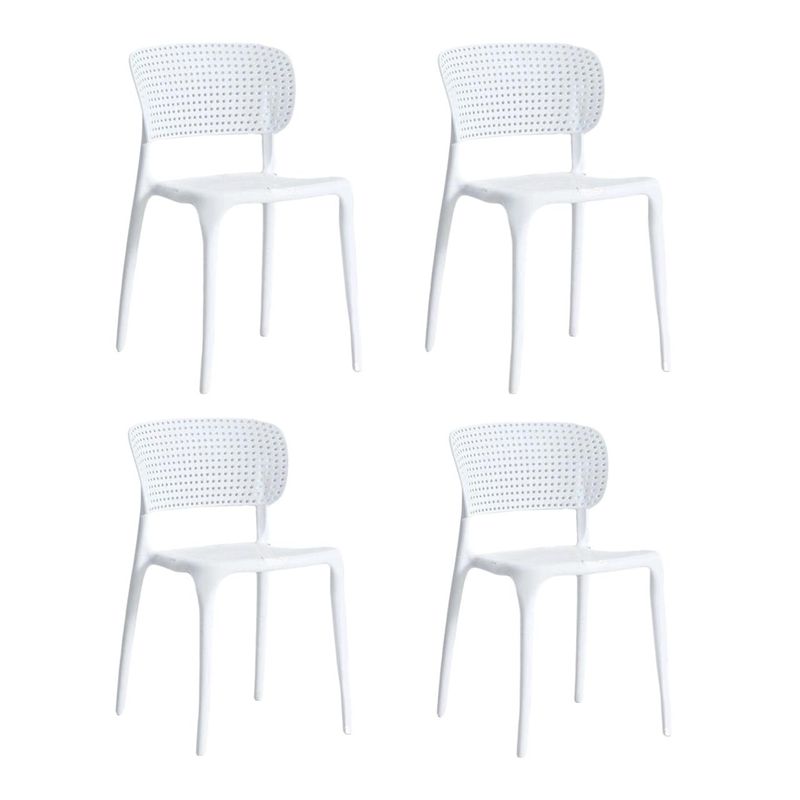 TEVERE - Pack 4 Silla Escritorio Apilables Blancas