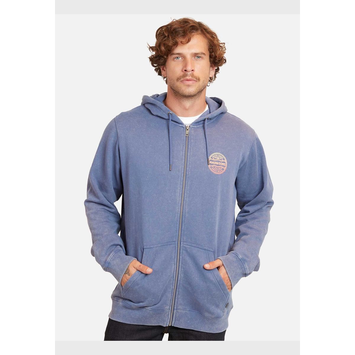 MAUI AND SONS - Poleron Venice Lax Fz Azul Marino Hombre Maui And Sons