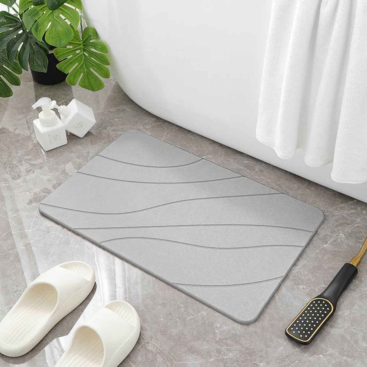 GENERICO - Piso Baño Diatomita Absorbente Alfombra Ducha Secado Rápido