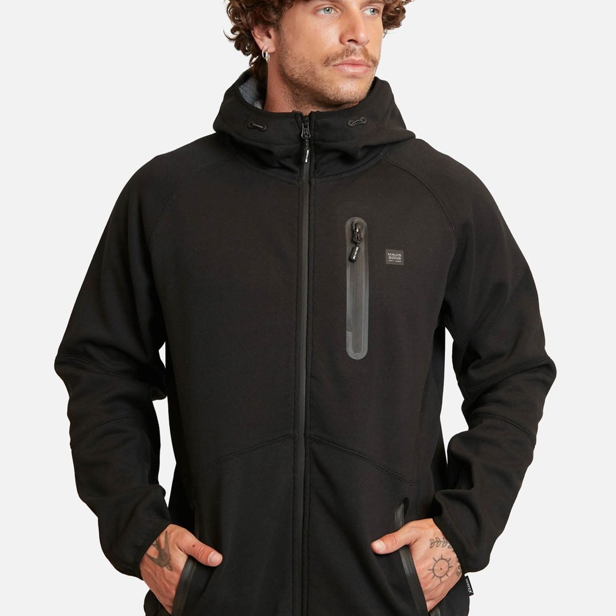 MAUI AND SONS - Poleron Vortex Negro Hombre Maui And Sons