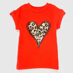 COYOTE KIDS - Polera roja corazón print adulto algodón peruano - Rojo