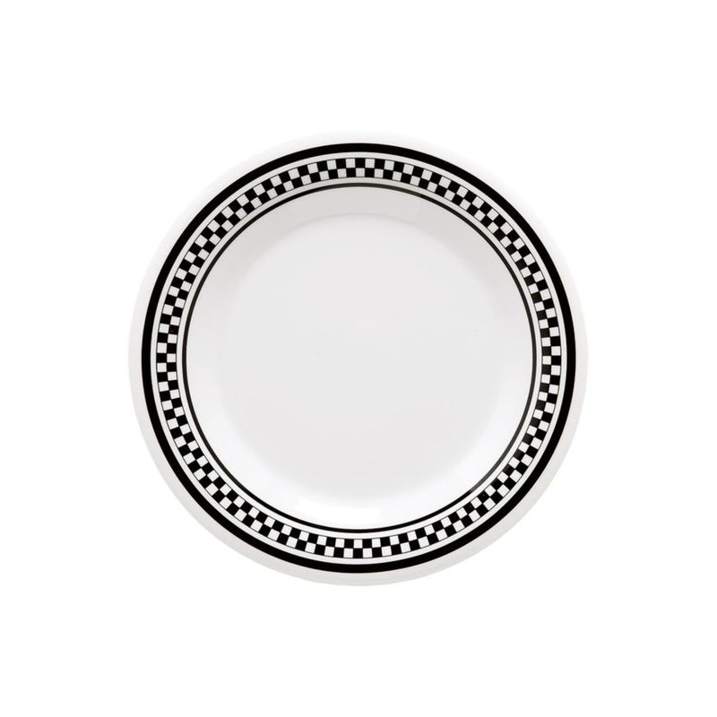 IMAHE - SET 3 PLATO NEGRO CON BLANCO 23 CMS. IMAHE