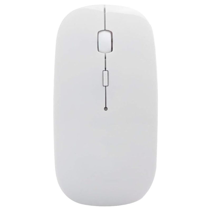 JOIGO - Mouse Inalambrico Recargable Bluetooth Receptor USB Blanco