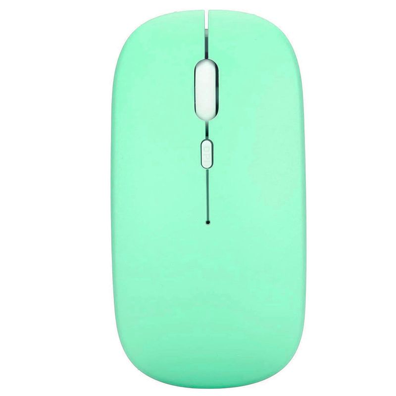 JOIGO - Mouse Inalambrico Recargable Bluetooth Receptor USB Turquesa