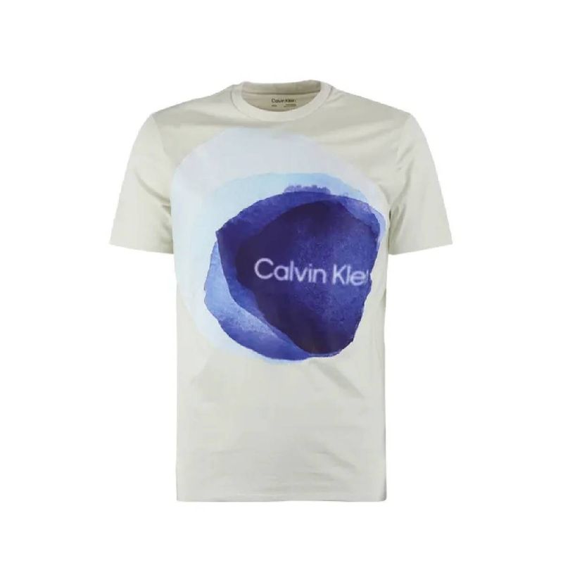 CALVIN KLEIN - Polera Hombre Calvin Klein Beige Azul Talla M