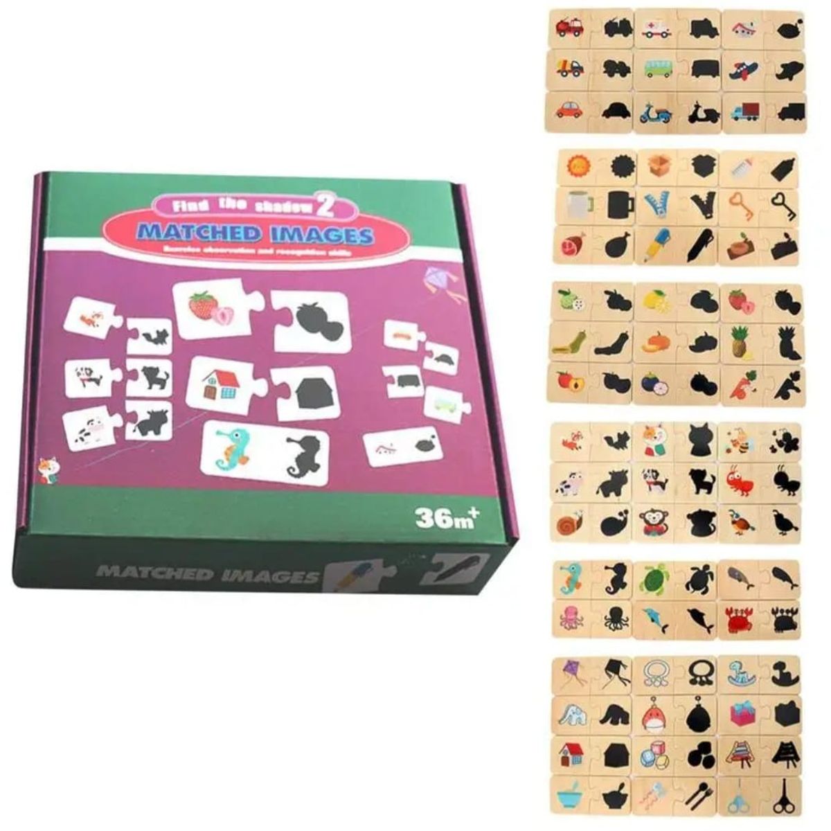 GENERICO - Juego Didáctico Conoce Figuras Y Sombras - Madera - Niños