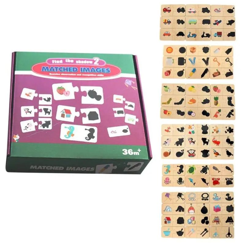 GENERICO - Juego Didáctico Conoce Figuras Y Sombras - Madera - Niños