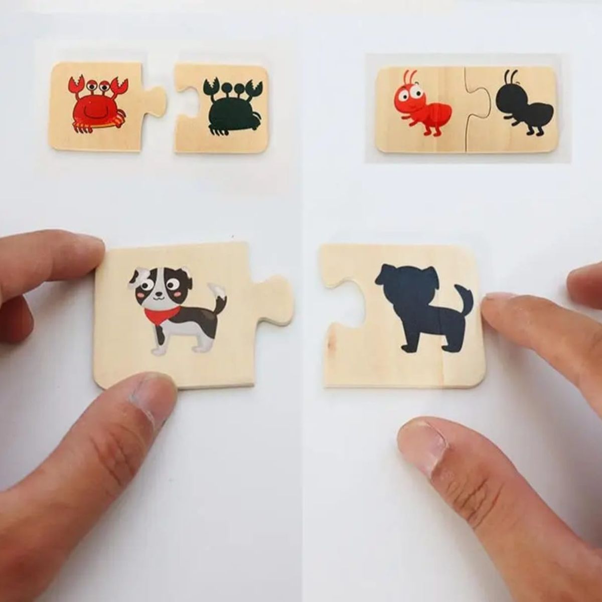 GENERICO - Juego Didáctico Conoce Figuras Y Sombras - Madera - Niños