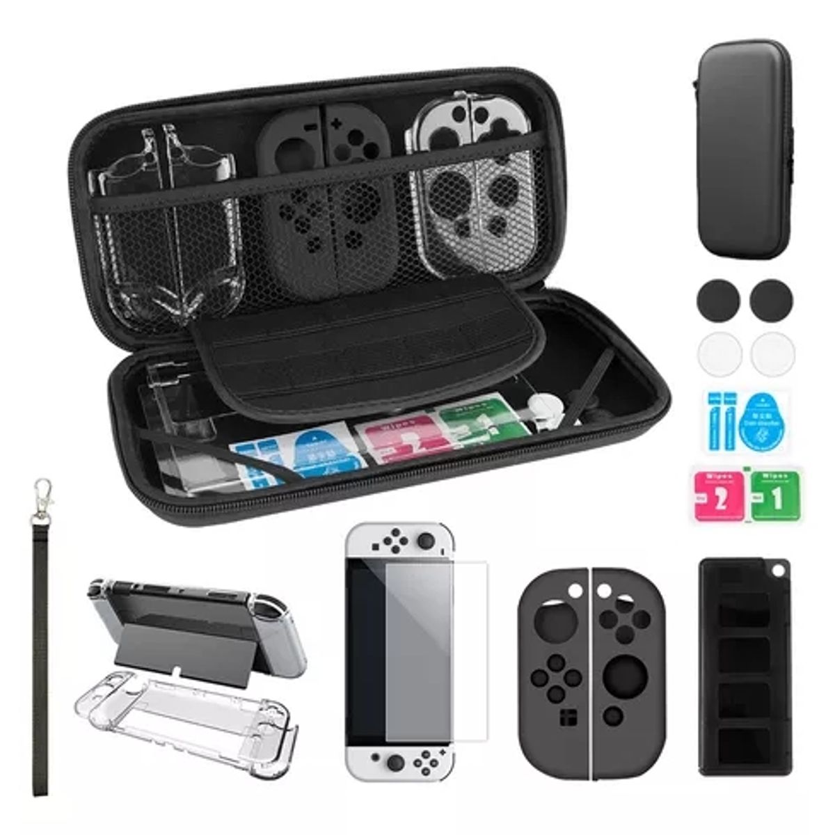 GENERICO - Estuche Protector Accesorios Nintendo Switch Oled 17 En 1