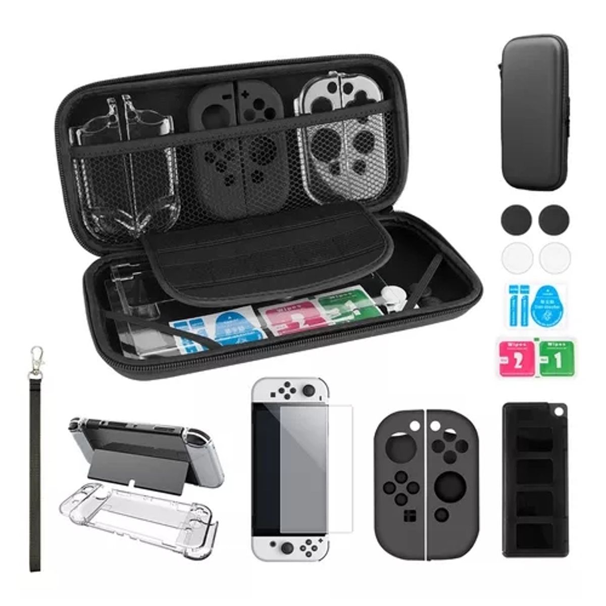 GENERICO - Estuche Protector Accesorios Nintendo Switch Oled 17 En 1