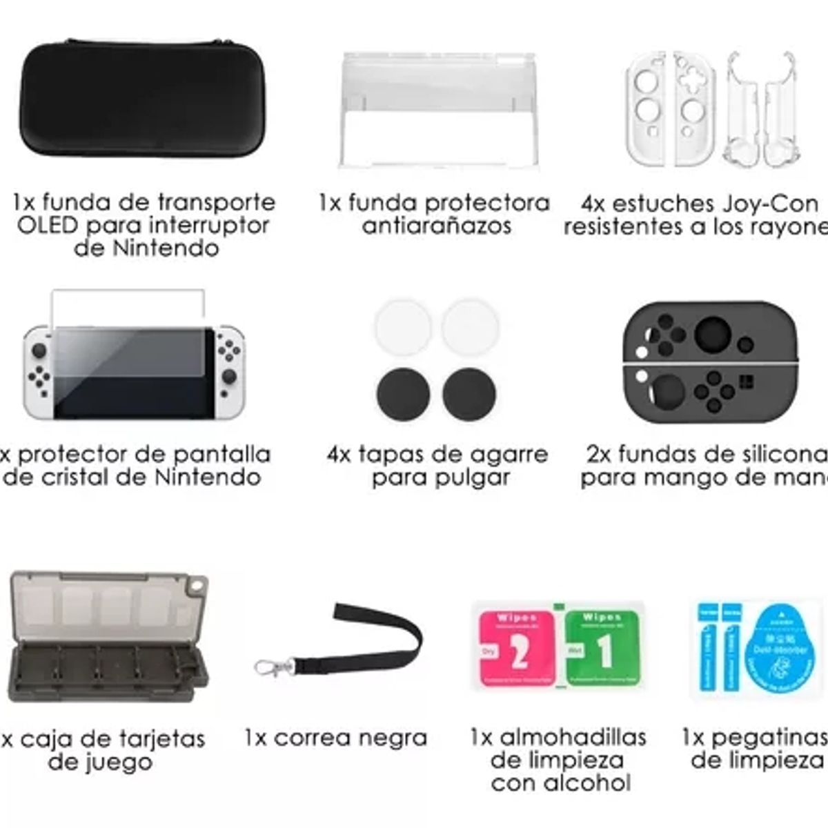 GENERICO - Estuche Protector Accesorios Nintendo Switch Oled 17 En 1