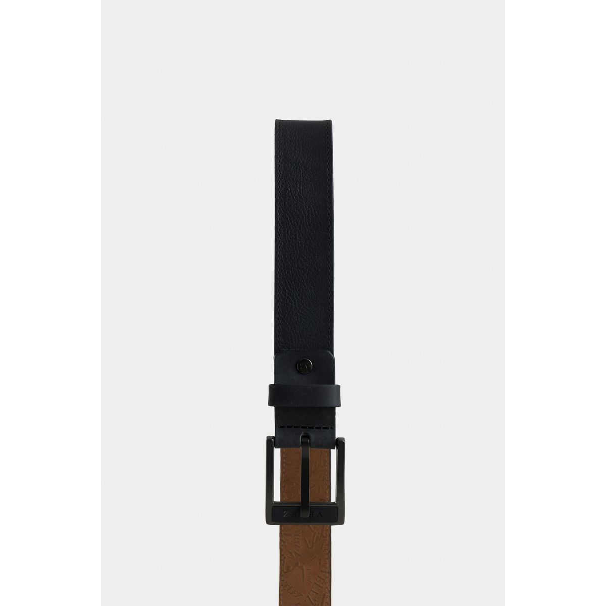 VELEZ - Vélez Cinturón Unifaz Cyclon Cuero Hombre Punta Trapecio Negro