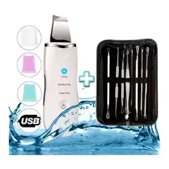 GENERICO - Paleta Peeling Ultrasonico Facial 3-1 + Set 7 Comedones