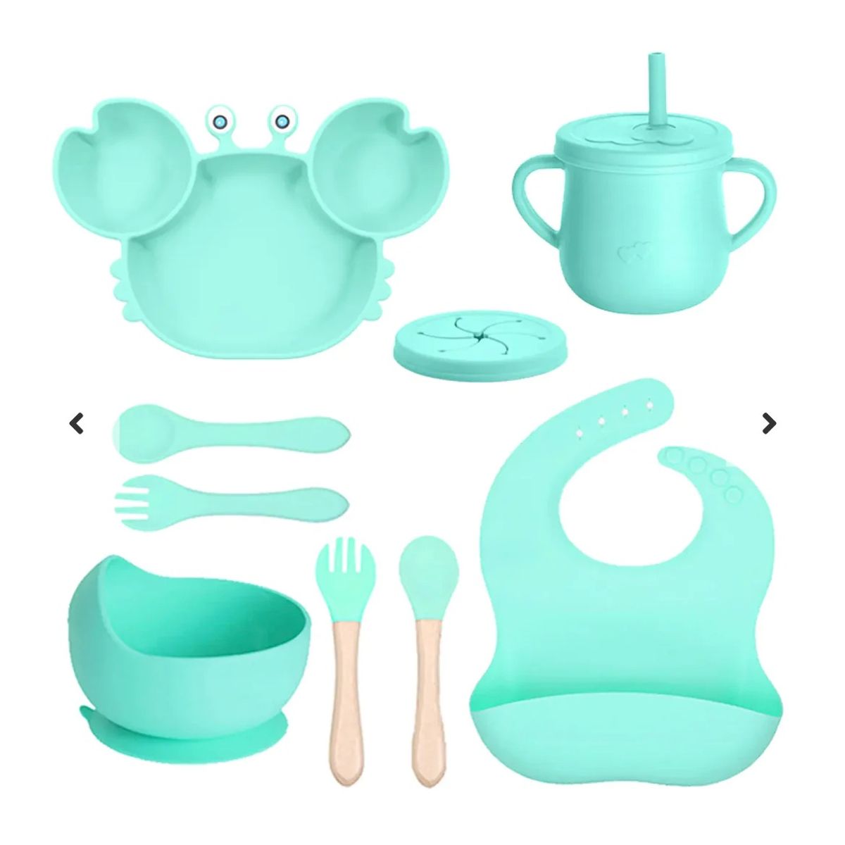 GENERICO - Set Alimentación Silicona Antideslizante Para Bebés 10p TUR