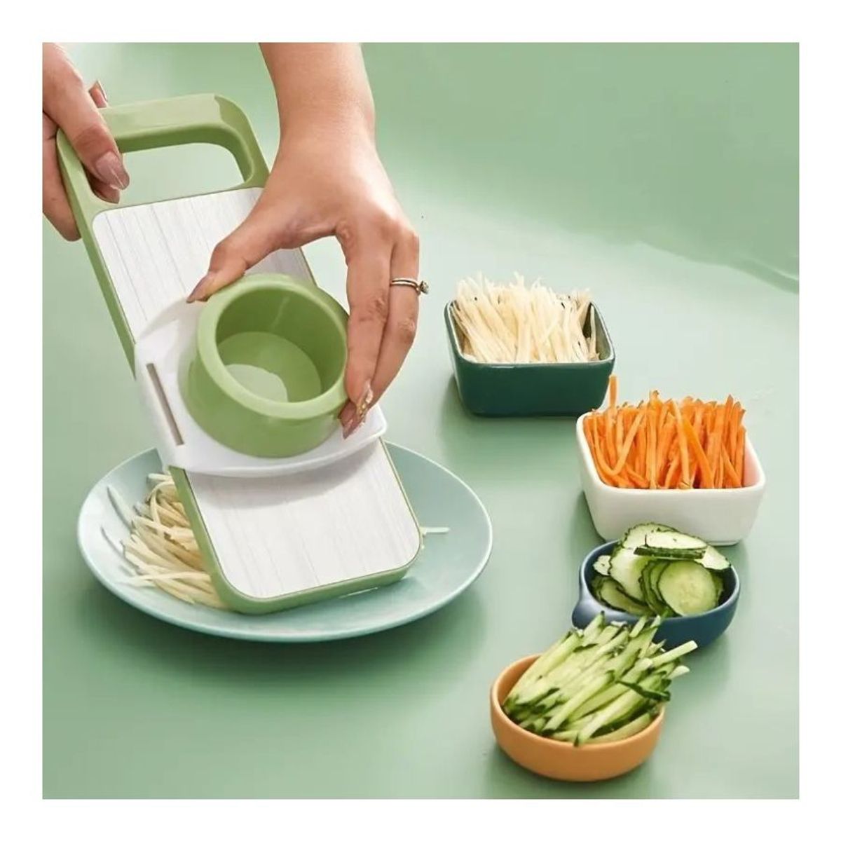 GENERICO - Rebanador Manual Cortador Rallador Multifuncional 4 En 1