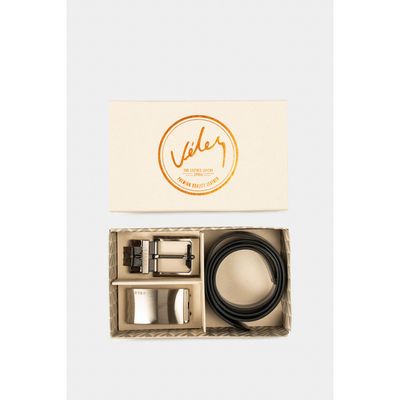 Imagen 2 del producto Vélez Kit Cinturón Doble Faz Cuero Hombre Doble Herraje Combinado